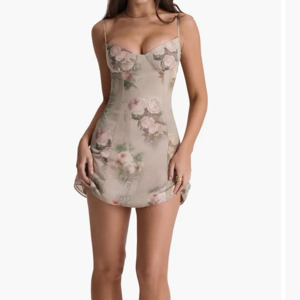 House of CB CHRISTIANA vintage floral mini dress
